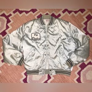 Birdie by Richard A. Leslie sage green button bomber jacket Large Made in USA